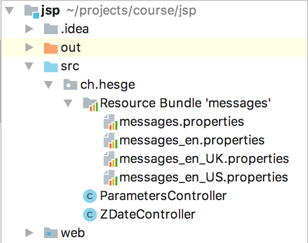 Ensemble de properties dans l'IntelliJ IDEA