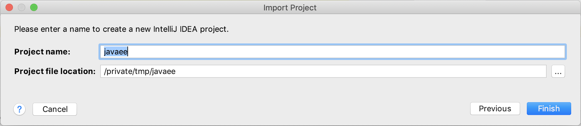 Import Project - step 5